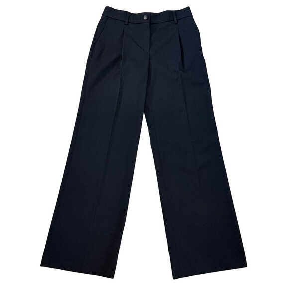 531. SEZANE Black Straight Wide Leg Trouser pant EUC Sz 36 - Picture 1 of 4